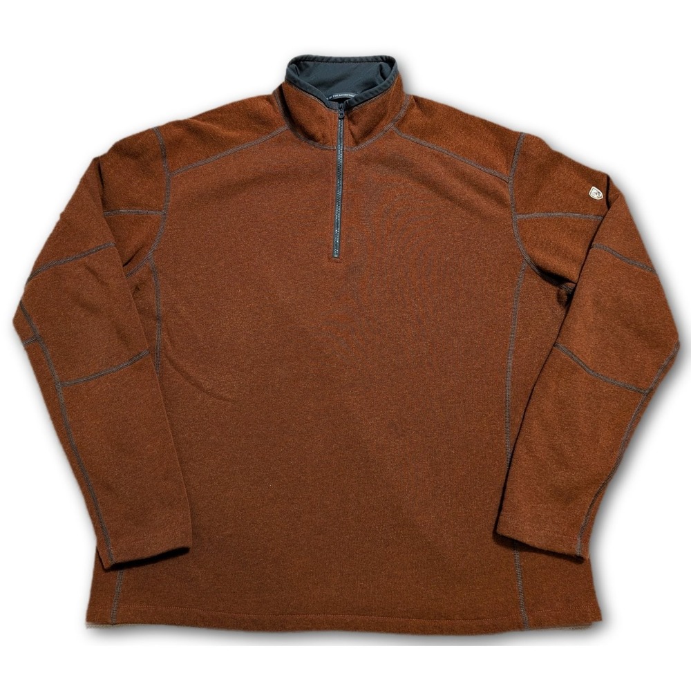 Kuhl Mens Sweater Rust XXL Fleece Lined Outdoor Hiking Thermal Ultralight Warm